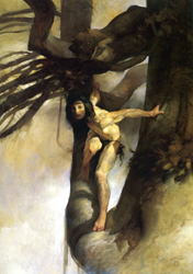 Loinclothed hobby; Obr�zek dne - the picture od the day - �awa rel - Edgar Rice Burroughs Calendar, 1998