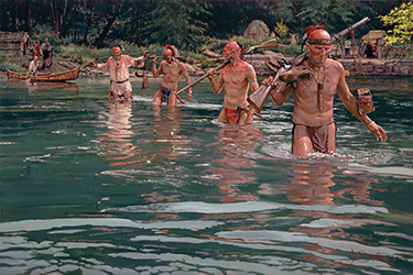 Loinclothed hobby; Obr�zek dne - the picture od the day - �awa rel -  The Fording Place, John Buxton 