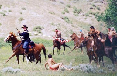 Loinclothed hobby; Obr�zek dne - the picture od the day - �awa rel -  Cavalry School, Little Bighorn Reenactment 
