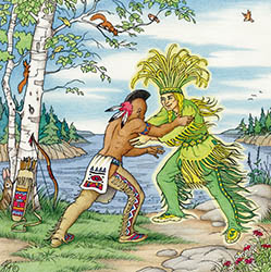 Loinclothed hobby; Obr�zek dne - the picture od the day - �awa rel -  Hiawatha and Mondamin 