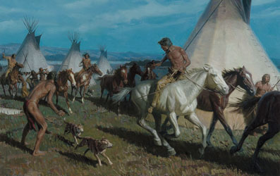 Loinclothed hobby; Obr�zek dne - the picture od the day - �awa rel -  Tom Lovell, Horse raid (1978) 