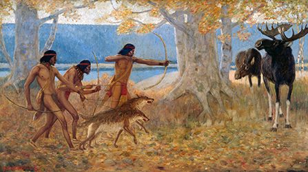 Loinclothed hobby; Obr�zek dne - the picture od the day - �awa rel - Edwin Willard Deming, Moose Hunt