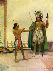 Loinclothed hobby; Obr�zek dne - the picture od the day - �awa rel - Frank Earle Schoonover, Ahuitzotl, With Cortes The Conqueror  