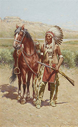 Loinclothed hobby; Obr�zek dne - the picture od the day - �awa rel -   John Hauser, Indian with horse, 1906  