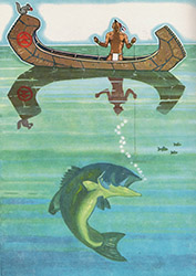 Loinclothed hobby; Obr�zek dne - the picture od the day - �awa rel - The Story of Hiawatha, story by Allen Chaffee, art by Armstrong Sperry, 1951
