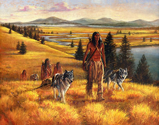 Loinclothed hobby; Obr�zek dne - the picture od the day - �awa rel - The Story of Hiawatha, story by Allen Chaffee, art by Armstrong Sperry, 1951