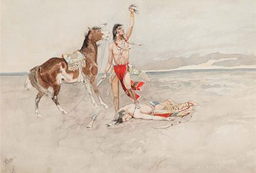 Loinclothed hobby; Obr�zek dne - the picture od the day - �awa rel - Charles Marion Russell, The Victor - Counting Coup 