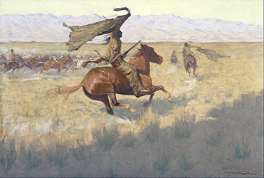 Loinclothed hobby; Obr�zek dne - the picture od the day - �awa rel - Frederic Remington - The Stampede - Horse Thieves, 1909    
