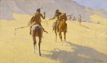 Loinclothed hobby; Obr�zek dne - the picture od the day - �awa rel - Frederic Remington - The Parley, 1903    