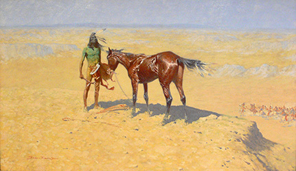 Loinclothed hobby; Obr�zek dne - the picture od the day - �awa rel - Frederic Remington - Ridden Down, 1905�1906    