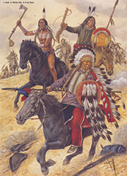 Loinclothed hobby; Obr�zek dne - the picture od the day - �awa rel - Autor: Richard Hook, Warriors at mthe  Little Bighorn 1876   