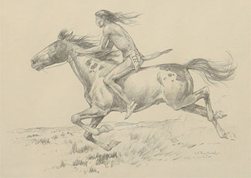 Loinclothed hobby; Obr�zek dne - the picture od the day - �awa rel -   Lorence Bjorklund, Mounted Indian 