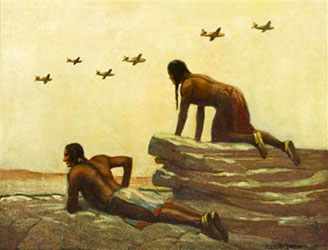 Loinclothed hobby; Obr�zek dne - the picture od the day - �awa rel - Indians and airplanes, Fletcher Charles Ransom  