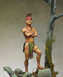 Loinclothed hobby; Obr�zek dne - the picture od the day - �awa rel - Wolf Trapper, sculpture: Benoit Cauchie, painting: Jeremiah Bonamant Teboul 