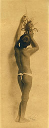 Loinclothed hobby; Obr�zek dne - the picture od the day - �awa rel - Young Hawaiian Boy in malu with lobster 