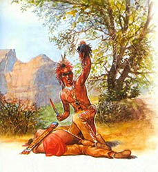Loinclothed hobby; Obr�zek dne - the picture od the day - �awa rel - Winner is scalping the-same-age defeated boy. 