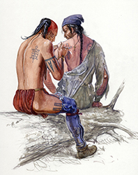 Loinclothed hobby; Obr�zek dne - the picture od the day - �awa rel - Gerry Embleton, The Frontier - distant drumbeats serie