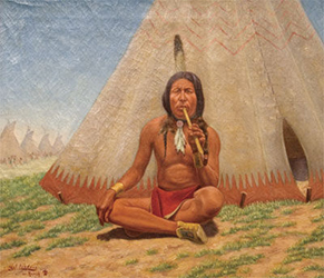 Loinclothed hobby; Obr�zek dne - the picture od the day - �awa rel - Emil Lenders, Smoking a Pipe 