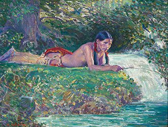 Loinclothed hobby; Obr�zek dne - the picture od the day - �awa rel - Joseph Henry Sharp, Taos, Watchful Waiting