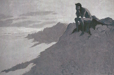 Loinclothed hobby; Obr�zek dne - the picture od the day - �awa rel -  Frederic Remington, He Looked at the Land of His People