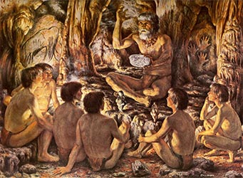 Loinclothed hobby; Obr�zek dne - the picture od the day - �awa rel - Rudolf F.Zallinger, Loincloths of old Stone age 