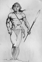 Loinclothed hobby; Obr�zek dne - the picture od the day - �awa rel - Art of Krispee - Frank Frazetta  style