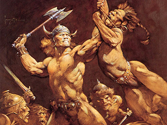 Loinclothed hobby; Obr�zek dne - the picture od the day - �awa rel - Frank Frazetta, The Disagreement