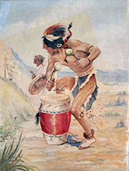 Loinclothed hobby; Obr�zek dne - the picture od the day - �awa rel - A.W. Bonner, Indian drums