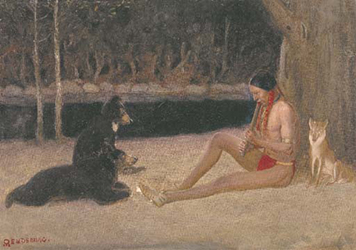 Loinclothed hobby; Obr�zek dne - the picture od the day - �awa rel - Edwin Willard Deming, Manzo Izo and his animal friends