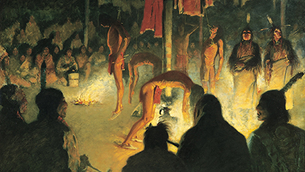 Loinclothed hobby; Obr�zek dne - the picture od the day - �awa rel - Frederic Remington, The Sun Dance  <