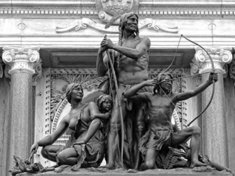 Loinclothed hobby; Obr�zek dne - the picture od the day - �awa rel - Statue - bronze, Louis-Philippe H�bert (1850-1917), La halte dans la foret (1889)  <