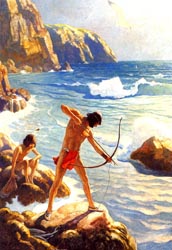 Loinclothed hobby; Obr�zek dne - the picture od the day - �awa rel - Newell Convers Wyeth, The First Maine Fisherman<