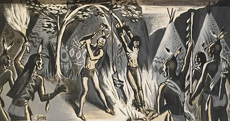 Loinclothed hobby; Obr�zek dne - the picture od the day - �awa rel - Indians Torture & Murder  Fire