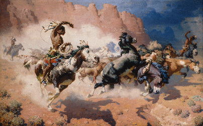 Loinclothed hobby; Obr�zek dne - the picture od the day - �awa rel - William Robinson Leigh, The Leader's Downfall, 1946