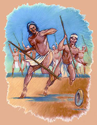 Loinclothed hobby; Obr�zek dne - the picture od the day - �awa rel - Native Americans playing the game of chungke