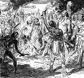 Loinclothed hobby; Obr�zek dne - the picture od the day - �awa rel - C.W. Jefferys, Martyrdom of Brebeuf and Lalemant 