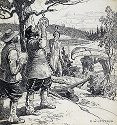 Loinclothed hobby; Obr�zek dne - the picture od the day - �awa rel - Champlain with Astrolabe on the West Bank of Ottawa River, 1613
