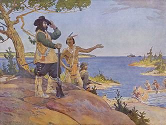 Loinclothed hobby; Obr�zek dne - the picture od the day - �awa rel - Charles William Jefferys, Champlain on Georgian Bay