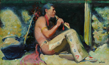 Loinclothed hobby; Obr�zek dne - the picture od the day - �awa rel -   Gerard Curtis Delano, Indian Serenade