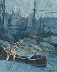 Loinclothed hobby; Obr�zek dne - the picture od the day - �awa rel - David Halbach, Portaging the River