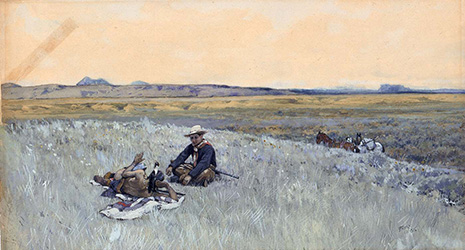 Loinclothed hobby; Obr�zek dne - the picture od the day - �awa rel -  Henry Farny, Swapping Lies