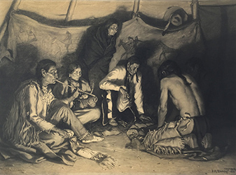 Loinclothed hobby; Obr�zek dne - the picture od the day - �awa rel -  J. H. Sharp, The Peace Pipe