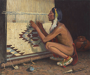 Loinclothed hobby; Obr�zek dne - the picture od the day - �awa rel - Eanger Irving Couse, A Pueblo Indian Weaver 