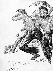 Loinclothed hobby; Obr�zek dne - the picture od the day - �awa rel - Art of Edward Shenton,  Simon Kenton - Kentucky scout (by Thomas Dionysius Clark)