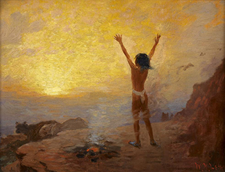 Loinclothed hobby; Obr�zek dne - the picture od the day - �awa rel - William Robinson Leigh, When the Great Spirit Speaks