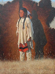 Loinclothed hobby; Obr�zek dne - the picture od the day - �awa rel - John Gawne, Indian boy, his red loincloth, red dawn or sunset time