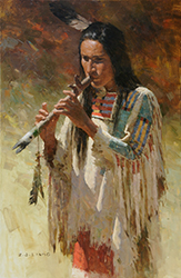 Loinclothed hobby; Obr�zek dne - the picture od the day - �awa rel - Z. S. Liang, The Flute Player