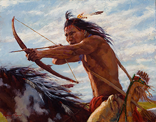 Loinclothed hobby; Obr�zek dne - the picture od the day - �awa rel - James Ayres, 	Taking Aim (	Crow tribe )