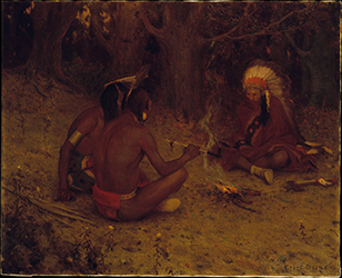 Loinclothed hobby; Obr�zek dne - the picture od the day - �awa rel - Eanger Irving Couse, The Peace Pipe