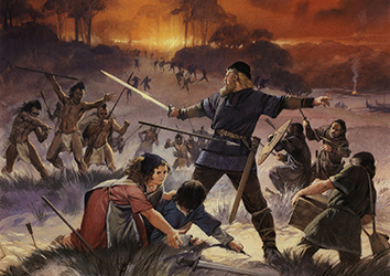 Loinclothed hobby; Obr�zek dne - the picture od the day - �awa rel - Vikings and Skraelings by unknown artist